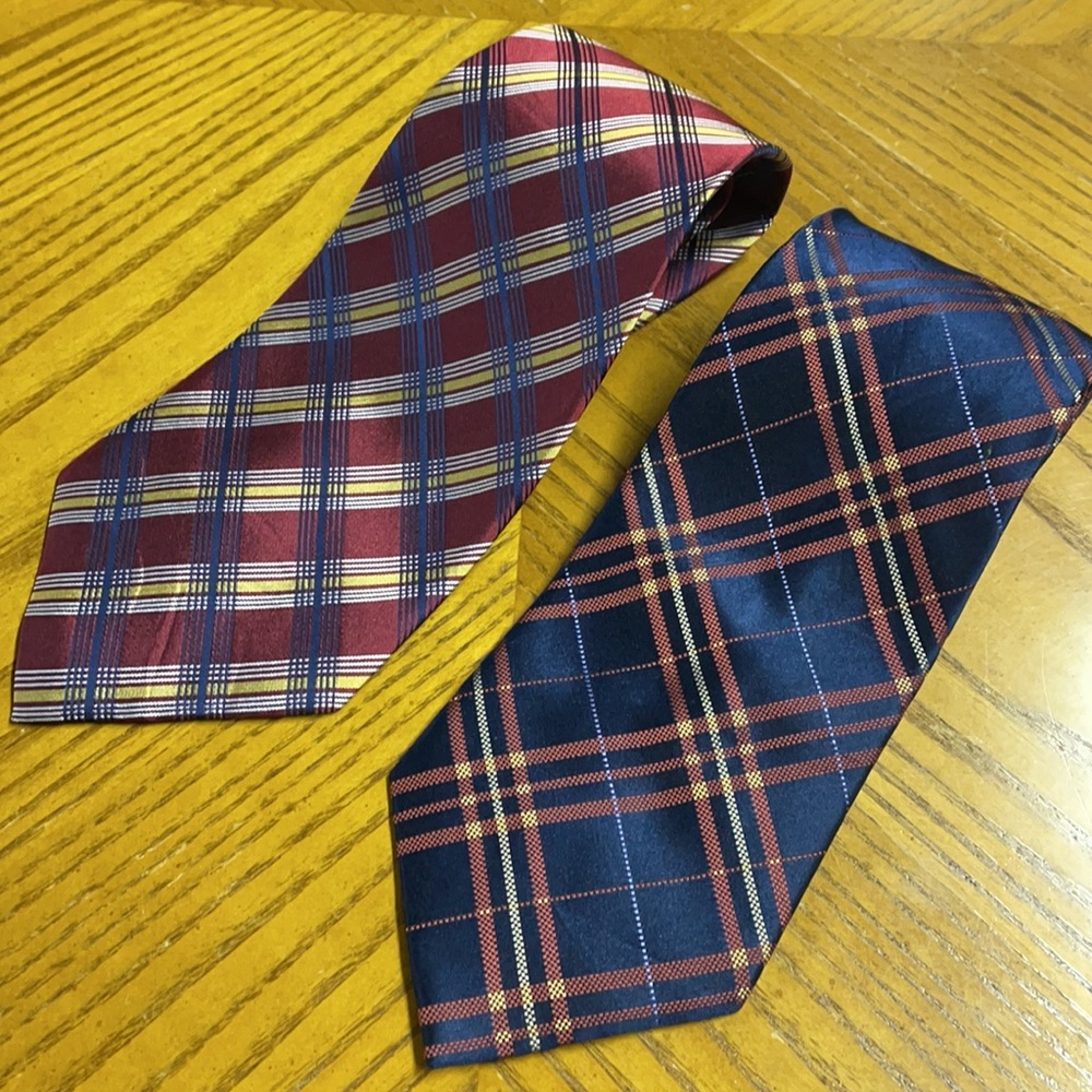 Umberto Frasi/Merona Plaid Tie Bundle | 100% Silk